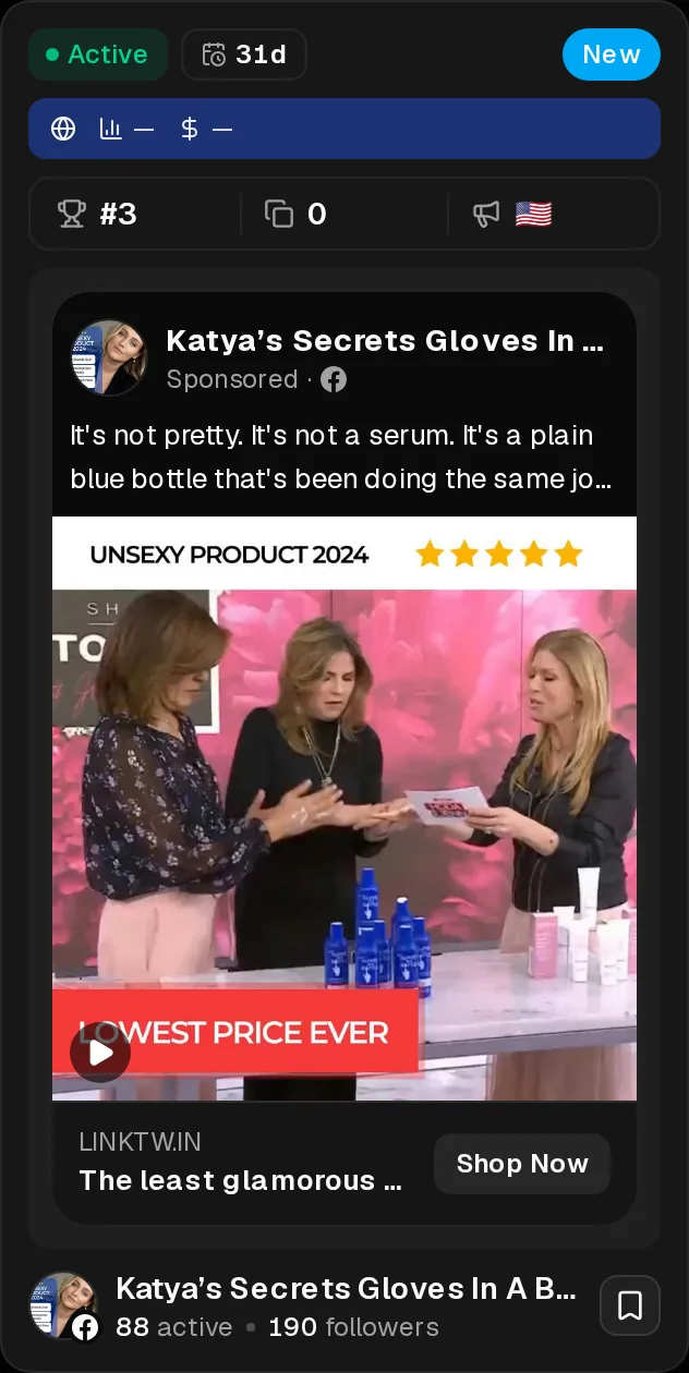 Provly'de 30+ gündür yayında olan reklamlar