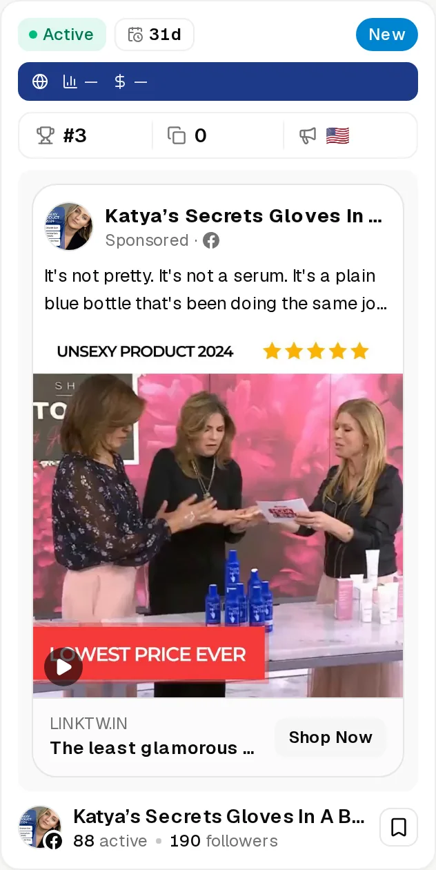 Provly'de 30+ gündür yayında olan reklamlar